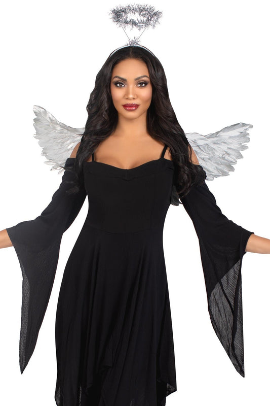 Free Shipping For 2 Piece Metallic Angel Wings And Tinsel Halo Headband