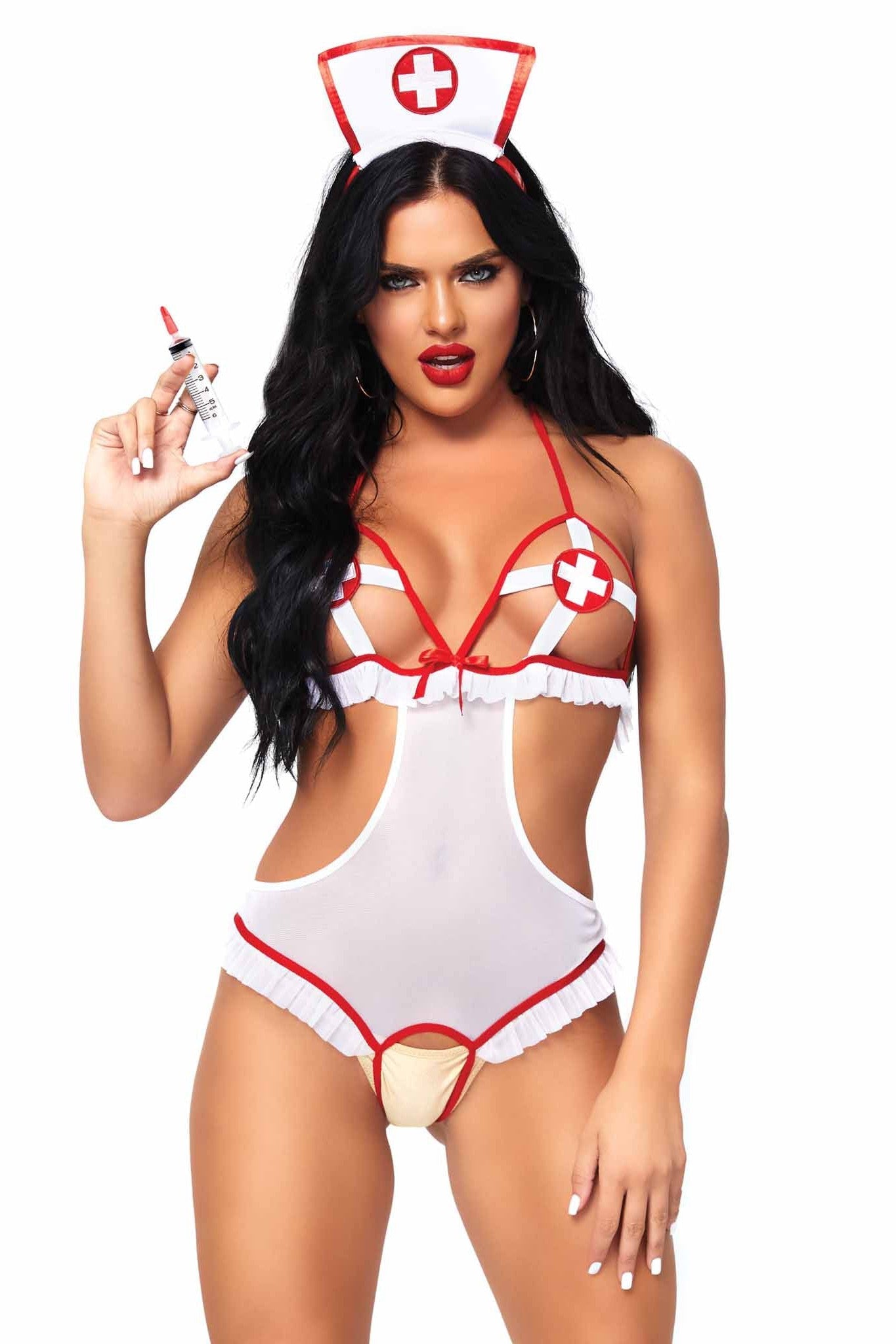 Free Shipping For 2 Piece Naughty Nurse Costume Set