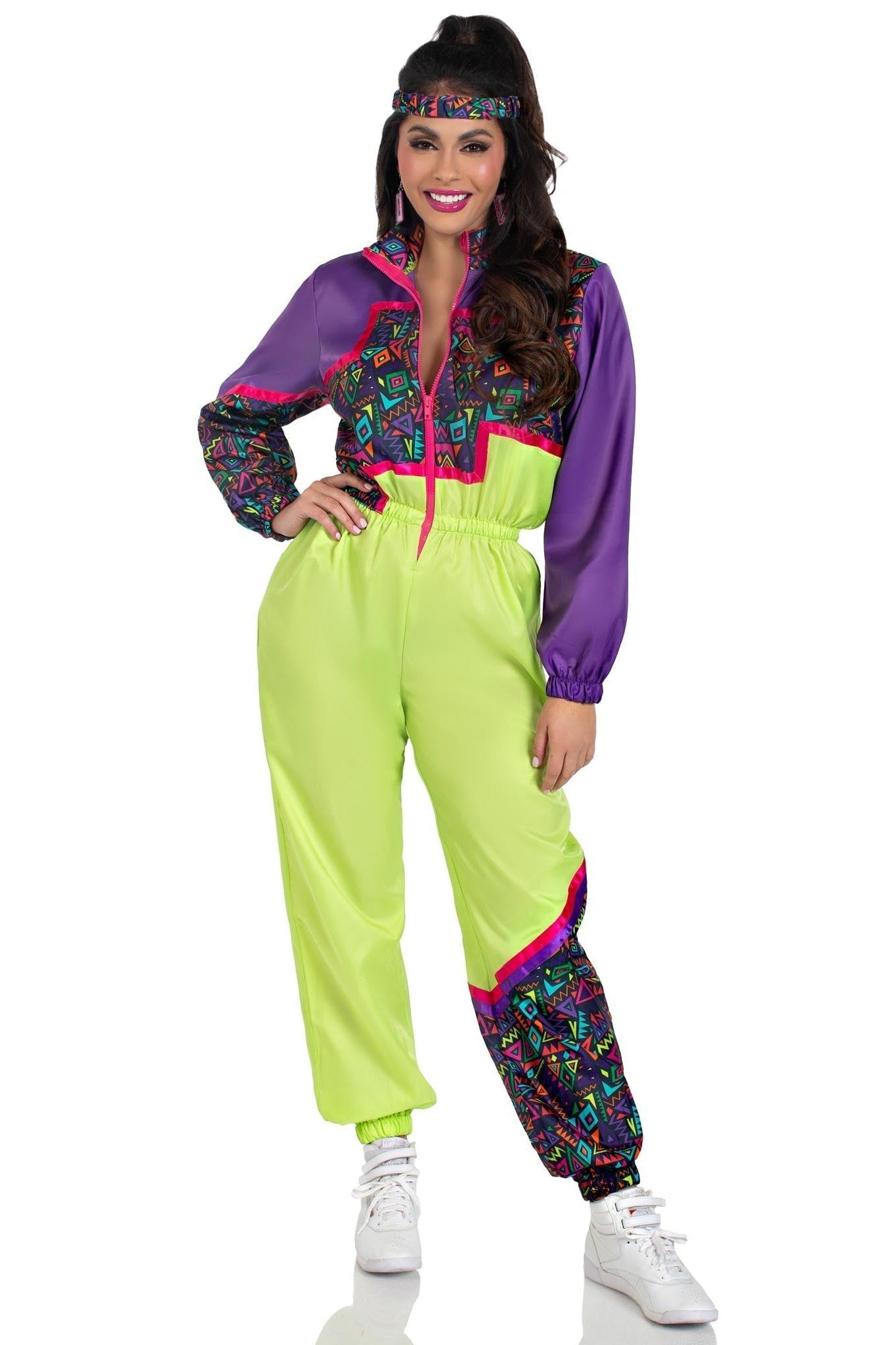 Free Shipping For 2 Piece Rad 80S Tracksuit, Includes Zip-Up Tracksuit & Headband