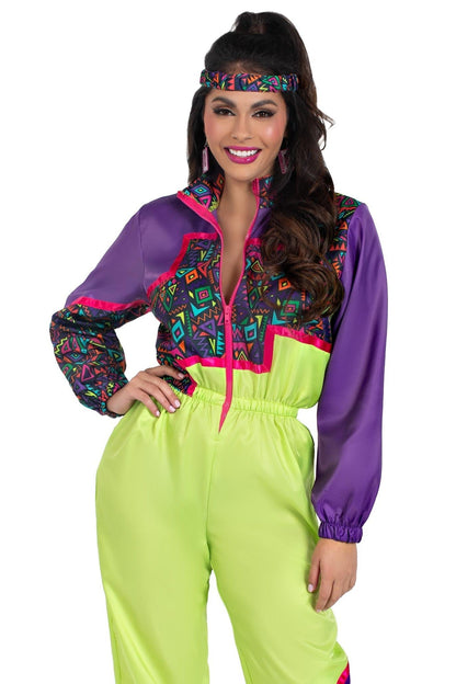 Free Shipping For 2 Piece Rad 80S Tracksuit, Includes Zip-Up Tracksuit & Headband