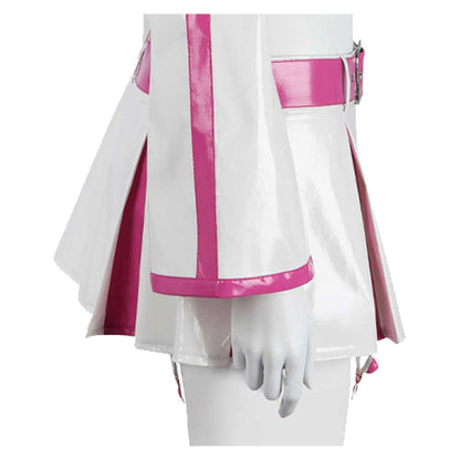 Free Shipping For2.5 Dimensional Seduction Anime Ririsa Amano Women White Pink Dress Set Cosplay Costume