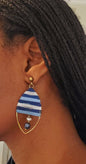 Free Shipping For  Women's Blue and Silver Handcrafted Silk String Earrings