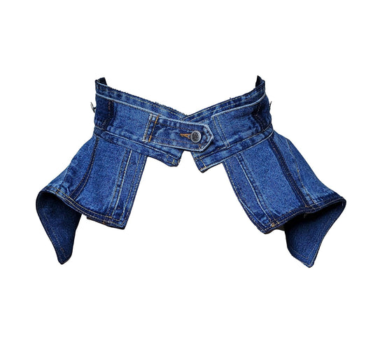 Free Shipping For  Women's Blue Denim Peplum Corset Belt/Medium