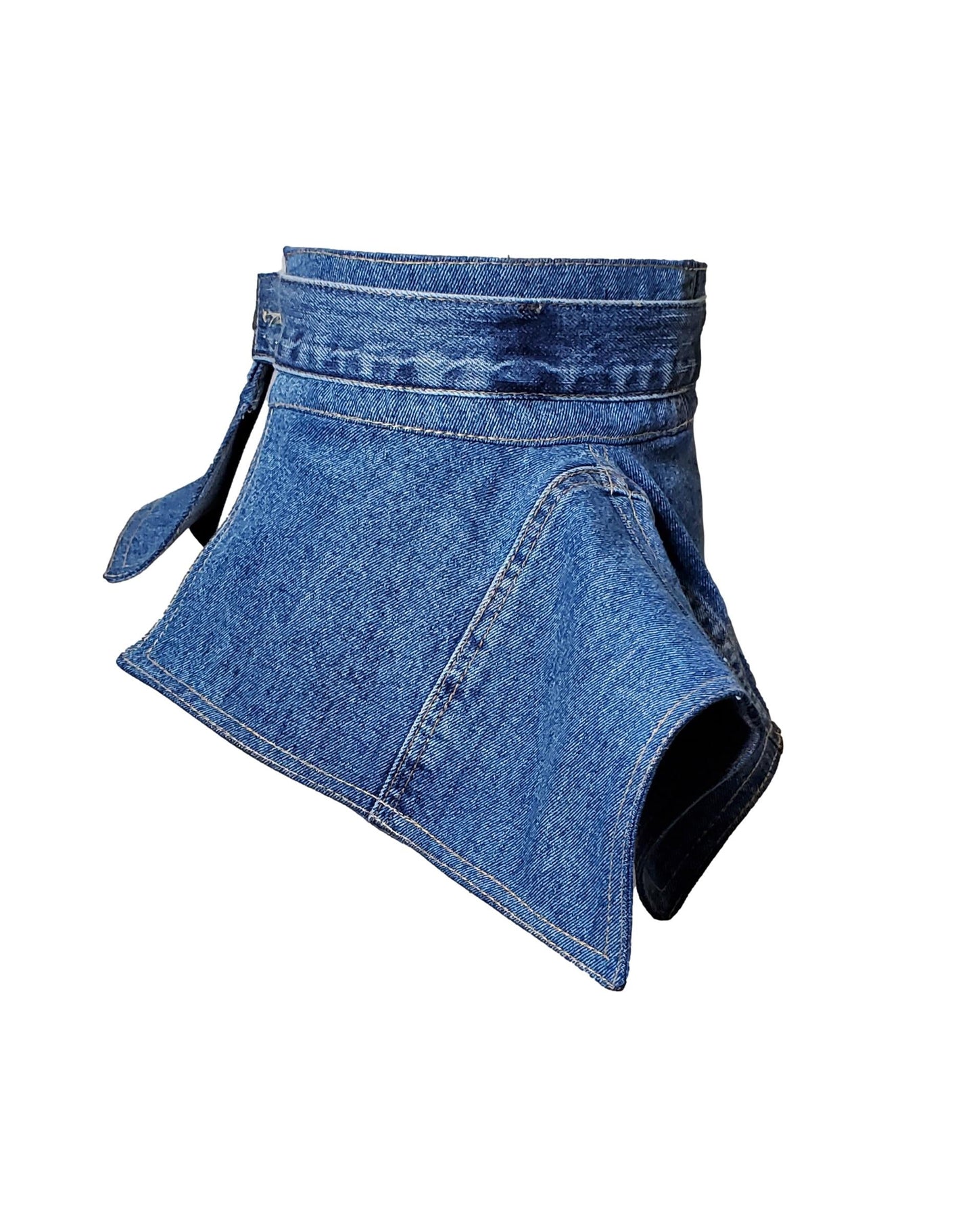 Free Shipping For  Women's Blue Denim Peplum Corset Belt/ Small