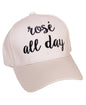 Free Shipping For  Women's Light Beige Embroidered Baseball Hat "Rose All Day"