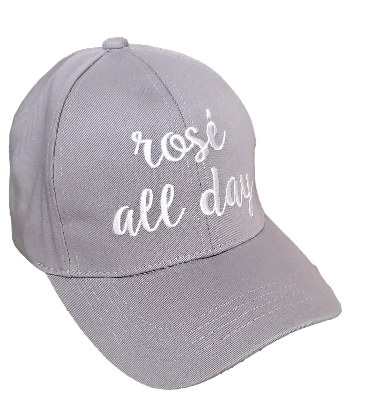 Free Shipping For  Women's Gray Embroidered Baseball Hat "Rose All Day"