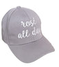 Free Shipping For  Women's Gray Embroidered Baseball Hat "Rose All Day"