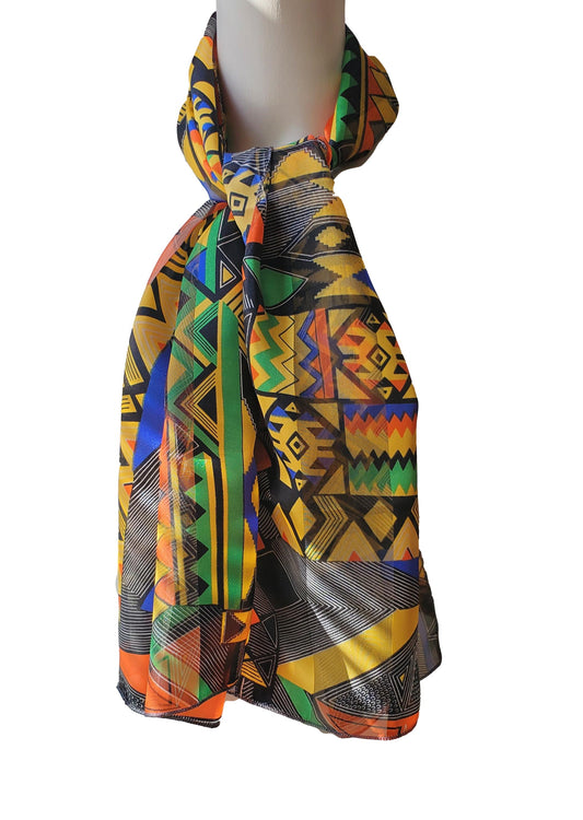 Free Shipping For  Women's Multi-color Rectangular Scarf -Yellow Black