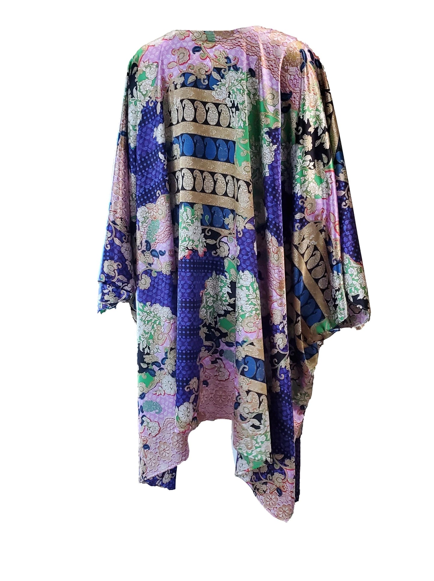 Free Shipping For  Women's Multi-color Printed Silky Satin Kaftan Dress