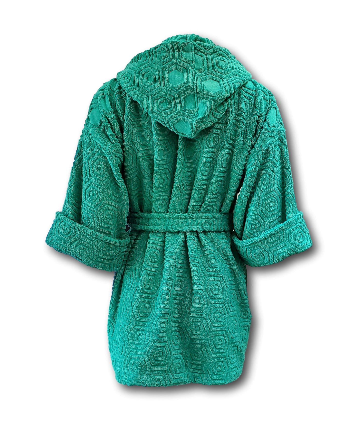 Free Shipping For  Women's Green Hooded Textured Terry Cloth Bath and Spa Robe