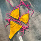 Free Shipping For Yellow / Green Adjustable Comfortable Bikini Set