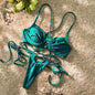 Free Shipping For  Dustyrose/green Women's Sexy Bikini Set