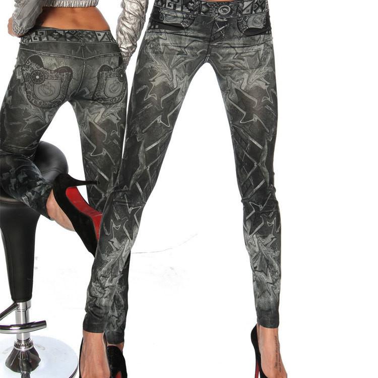 Clearance High Waist Painting Print 9/10 Fashion Slim Skinny Leggings