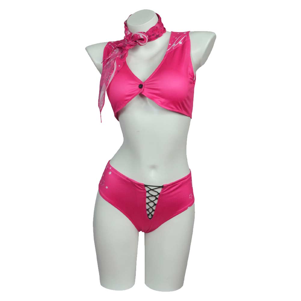 Free Shipping For2023 Movie Women Pink Bikini Set Swimsuit Party Carnival Halloween Cosplay Costume