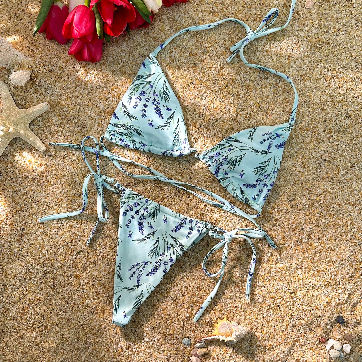 Free Shipping For Wheat Digital Printing Double Fabric Bikini Set