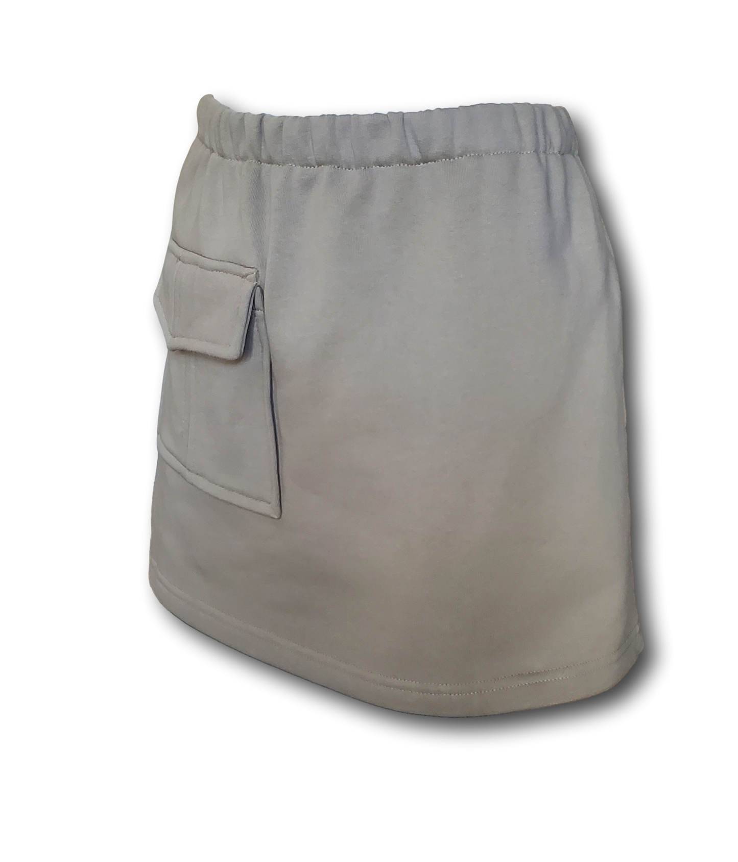 Free Shipping For Women's Taupe Gray Organic Cotton Cargo Mini Skirt