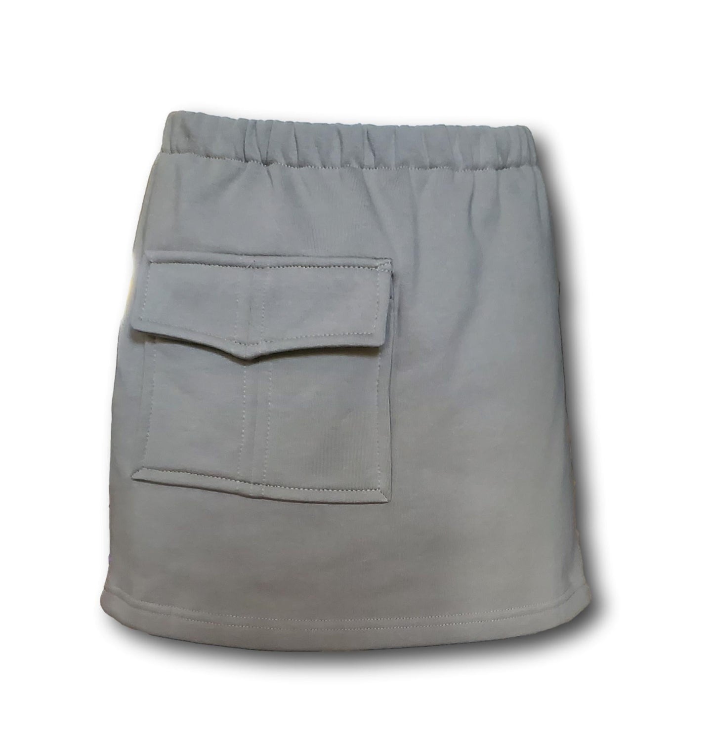 Free Shipping For Women's Taupe Gray Organic Cotton Cargo Mini Skirt