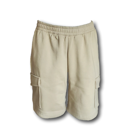 Free Shipping For Women's Taupe Gray Organic Cotton Cargo Shorts