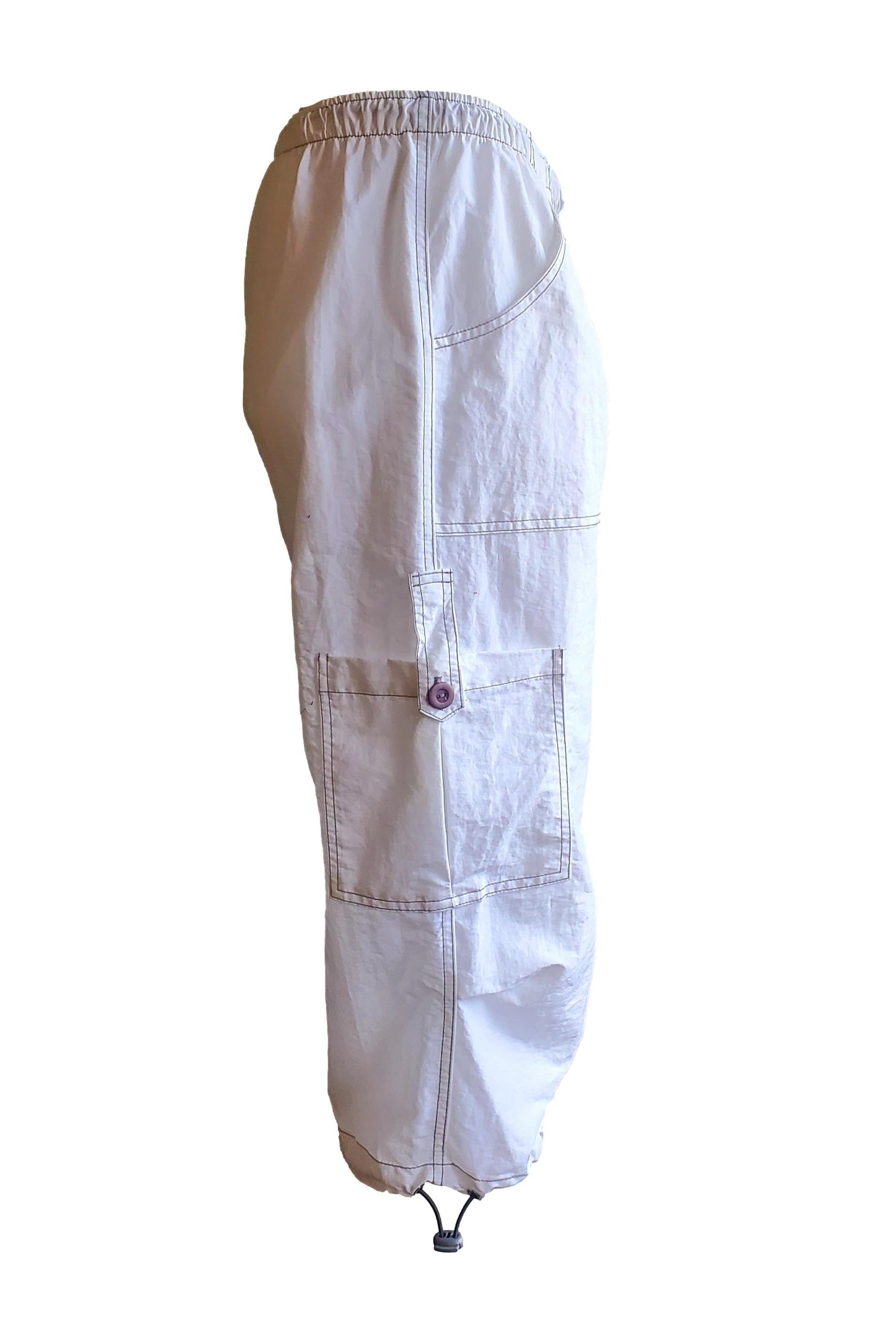 Free Shipping For  Women's Relaxed Comfy Fit White Cargo Pants