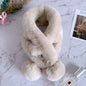 Winter Women's & Kids' Fuzzy Rabbit Fur Scarf - Warm & Stylish