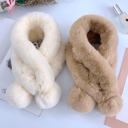 Warm Fuzzy Rabbit Fur Scarf - Thick & Cozy Accessory