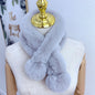 Winter Women's & Kids' Fuzzy Rabbit Fur Scarf - Warm & Stylish