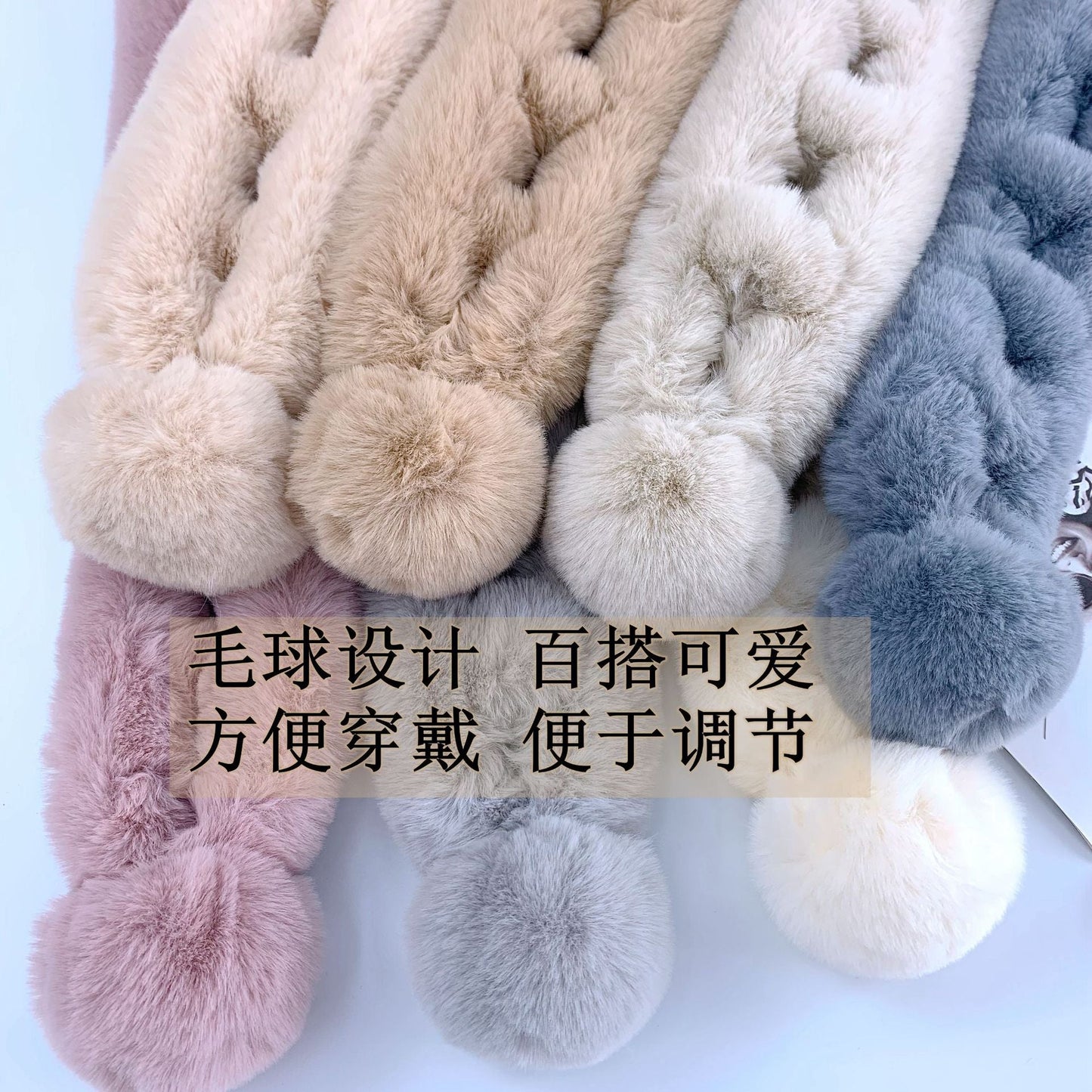 Warm Fuzzy Rabbit Fur Scarf - Thick & Cozy Accessory