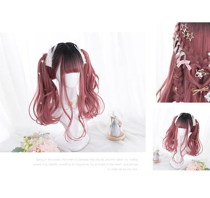 Free Shipping For Hivava Carmine Carol Mixed Lolita Long Curl Wig