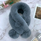 Winter Women's & Kids' Fuzzy Rabbit Fur Scarf - Warm & Stylish