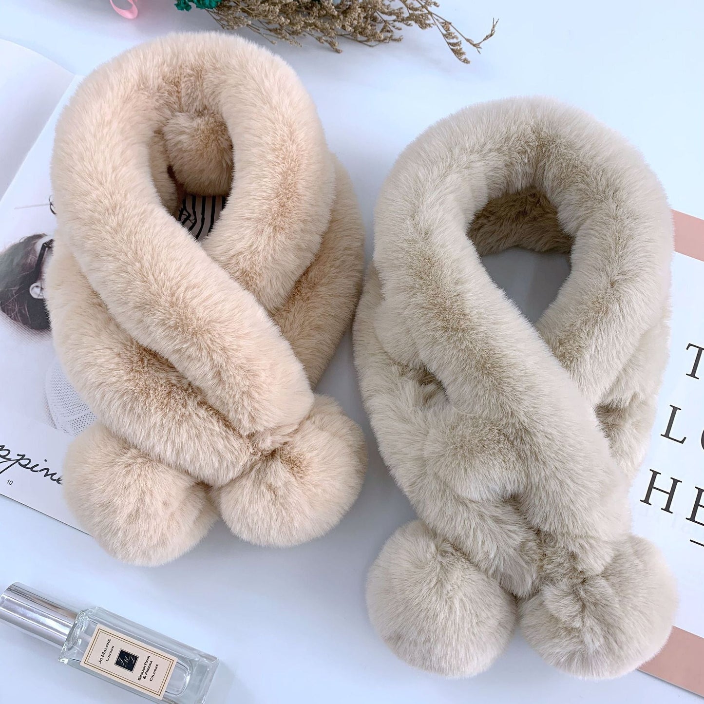 Warm Fuzzy Rabbit Fur Scarf - Thick & Cozy Accessory