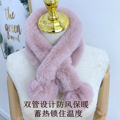 Warm Fuzzy Rabbit Fur Scarf - Thick & Cozy Accessory