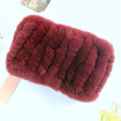 Warm Real Rabbit Fur Neck Warmer - Elastic Design