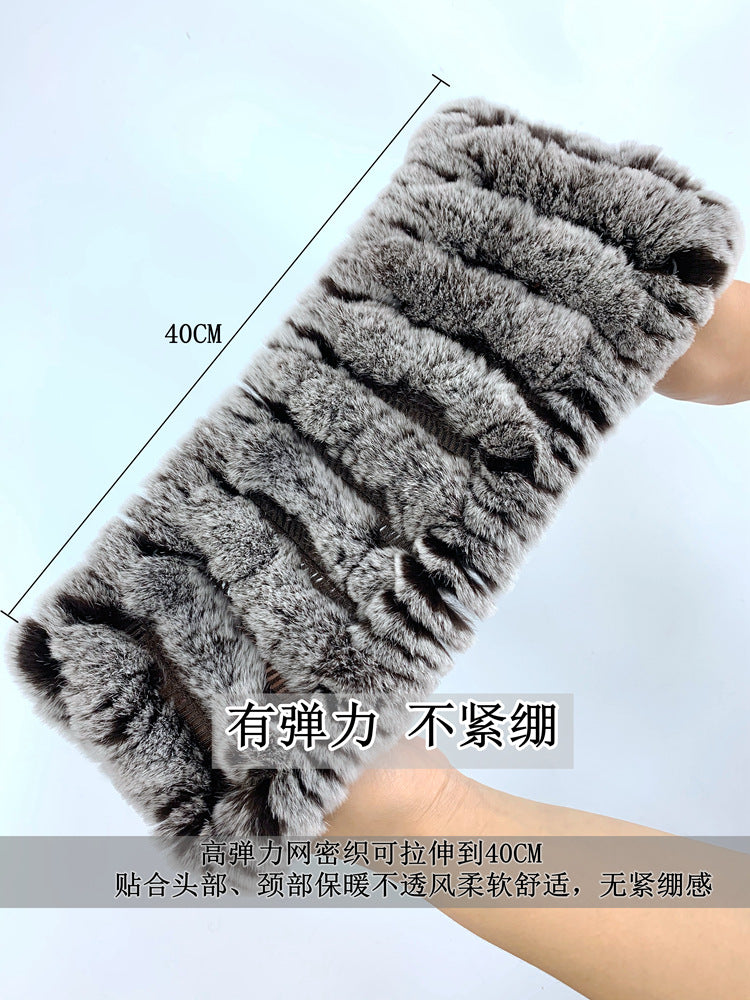 Warm Real Rabbit Fur Neck Warmer - Elastic Design