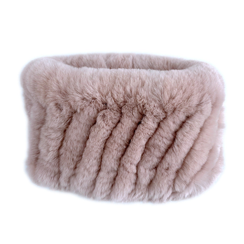 Warm Real Rabbit Fur Neck Warmer - Elastic Design