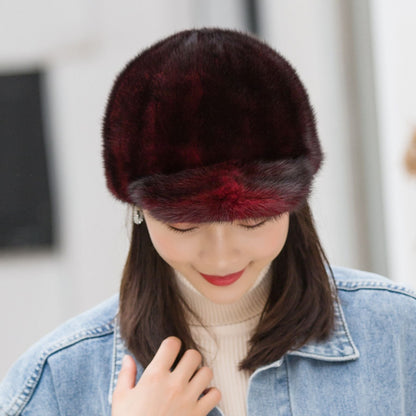 Winter Women's Mink Fur Baseball Cap - Stylish & Warm