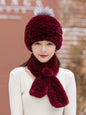 Winter Real Rabbit Fur Hat & Scarf - Warm & Stylish