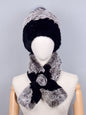 Winter Real Rabbit Fur Hat & Scarf - Warm & Stylish