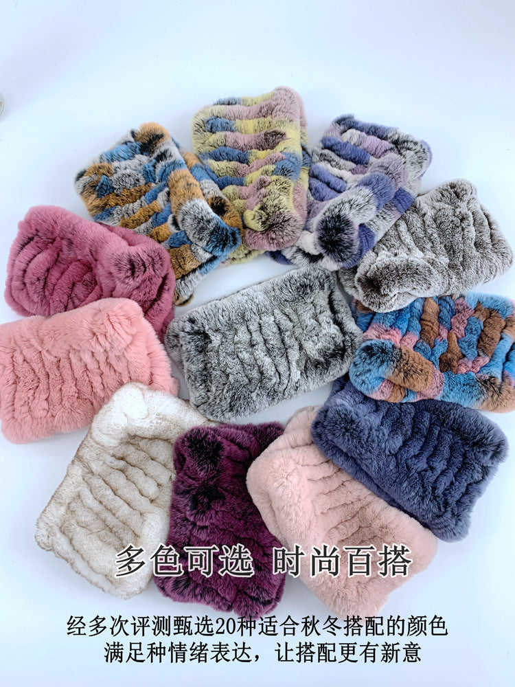 Warm Real Rabbit Fur Neck Warmer - Elastic Design