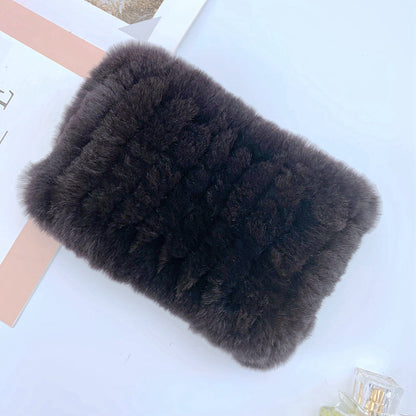 Warm Real Rabbit Fur Neck Warmer - Elastic Design