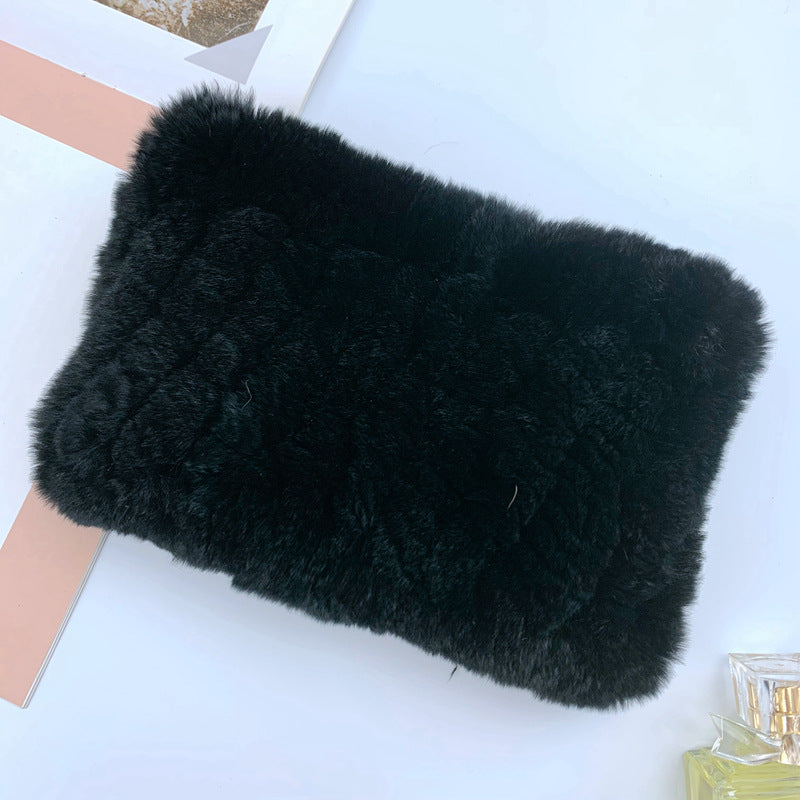 Warm Real Rabbit Fur Neck Warmer - Elastic Design