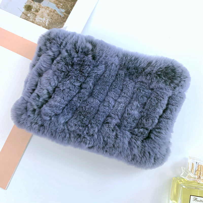 Warm Real Rabbit Fur Neck Warmer - Elastic Design