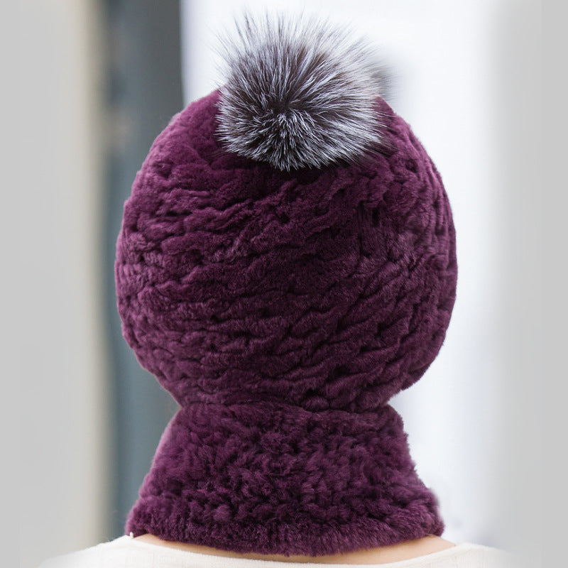 Winter Real Rabbit Fur Hat & Scarf - Warm & Stylish