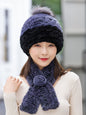 Winter Real Rabbit Fur Hat & Scarf - Warm & Stylish