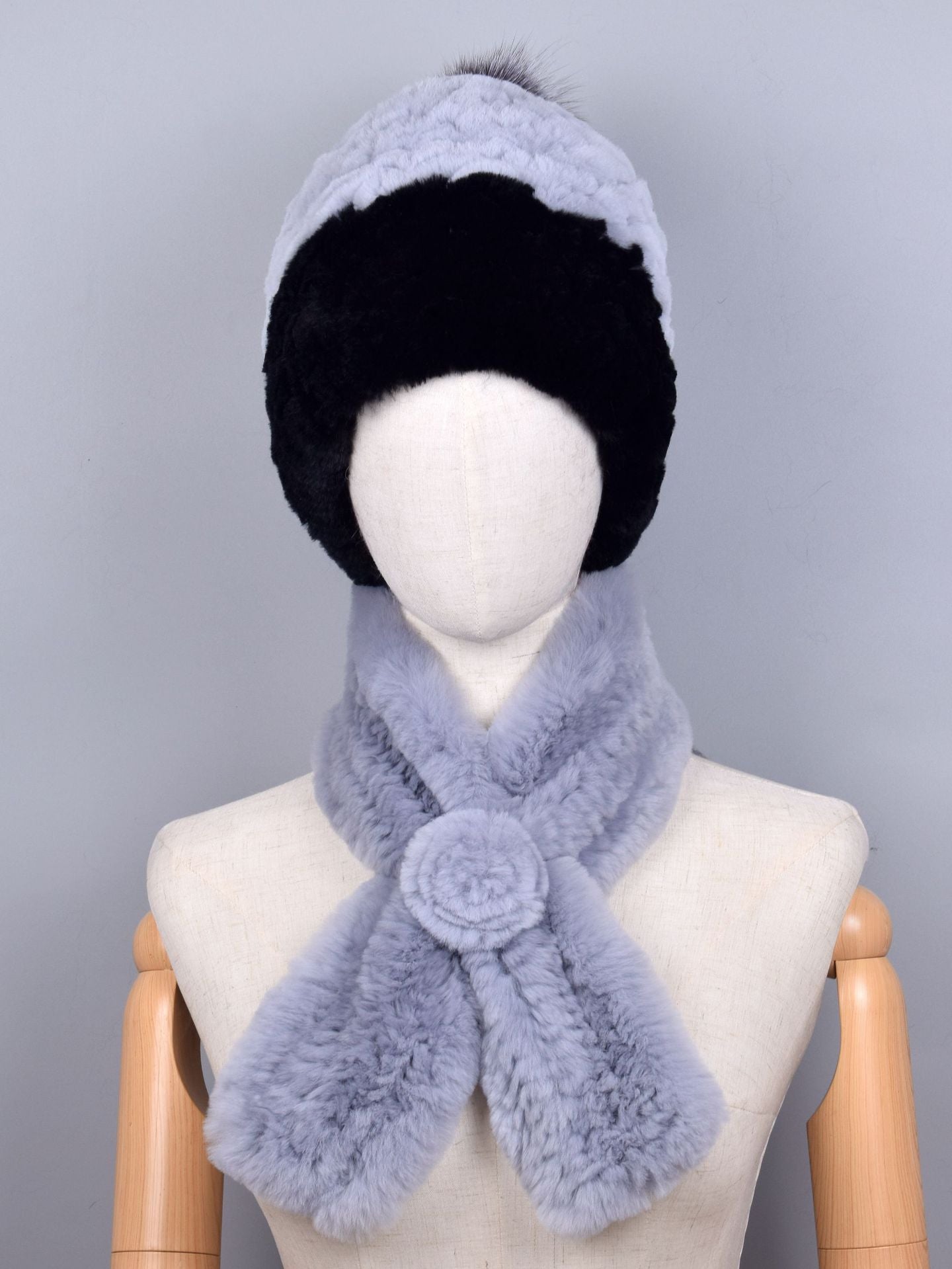 Winter Real Rabbit Fur Hat & Scarf - Warm & Stylish