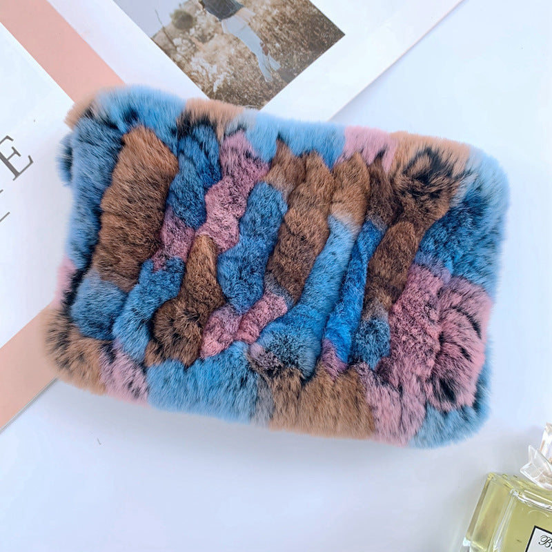 Warm Real Rabbit Fur Neck Warmer - Elastic Design