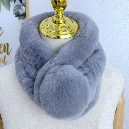 Winter Real Rabbit Fur Scarf - Cozy & Stylish