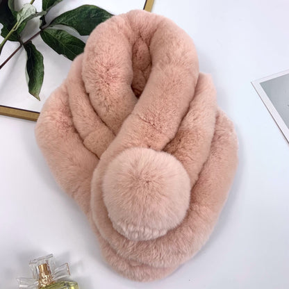 Winter Real Rabbit Fur Scarf - Cozy & Stylish