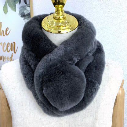 Winter Real Rabbit Fur Scarf - Cozy & Stylish