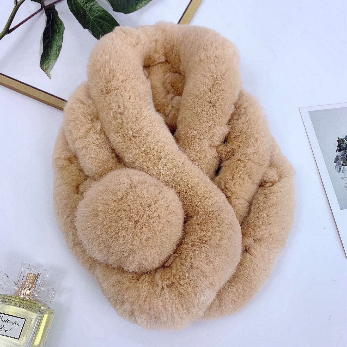 Winter Real Rabbit Fur Scarf - Cozy & Stylish