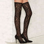 Sexy Black Lace Pointed Toe Thigh High Boots